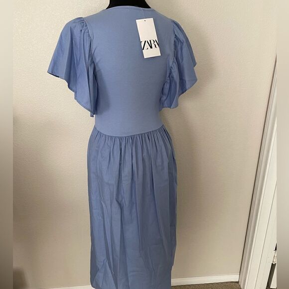NWT Zara Ruffled Sleeve Dress - Picture 11 of 12